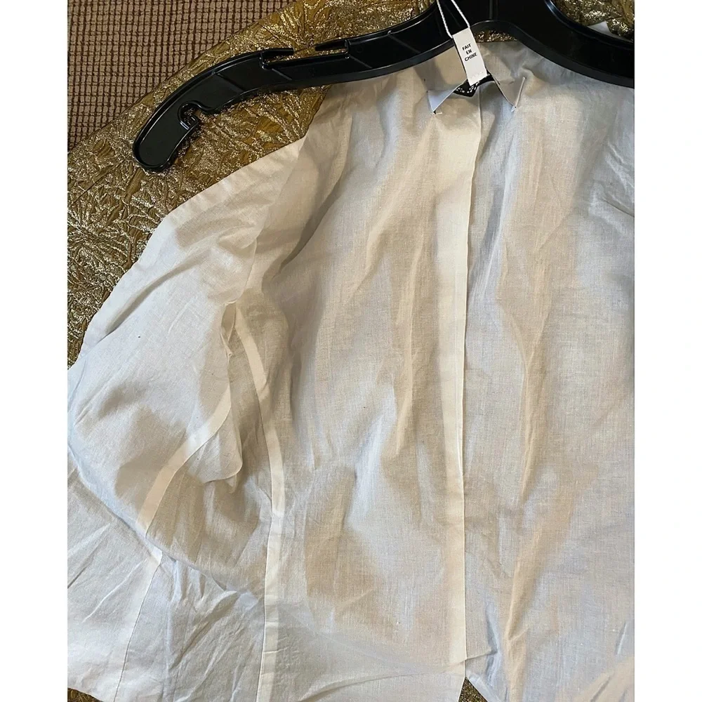Derek Lam 10 Crosby Myla Gold Jacquard Double Breasted Blazer Jacket